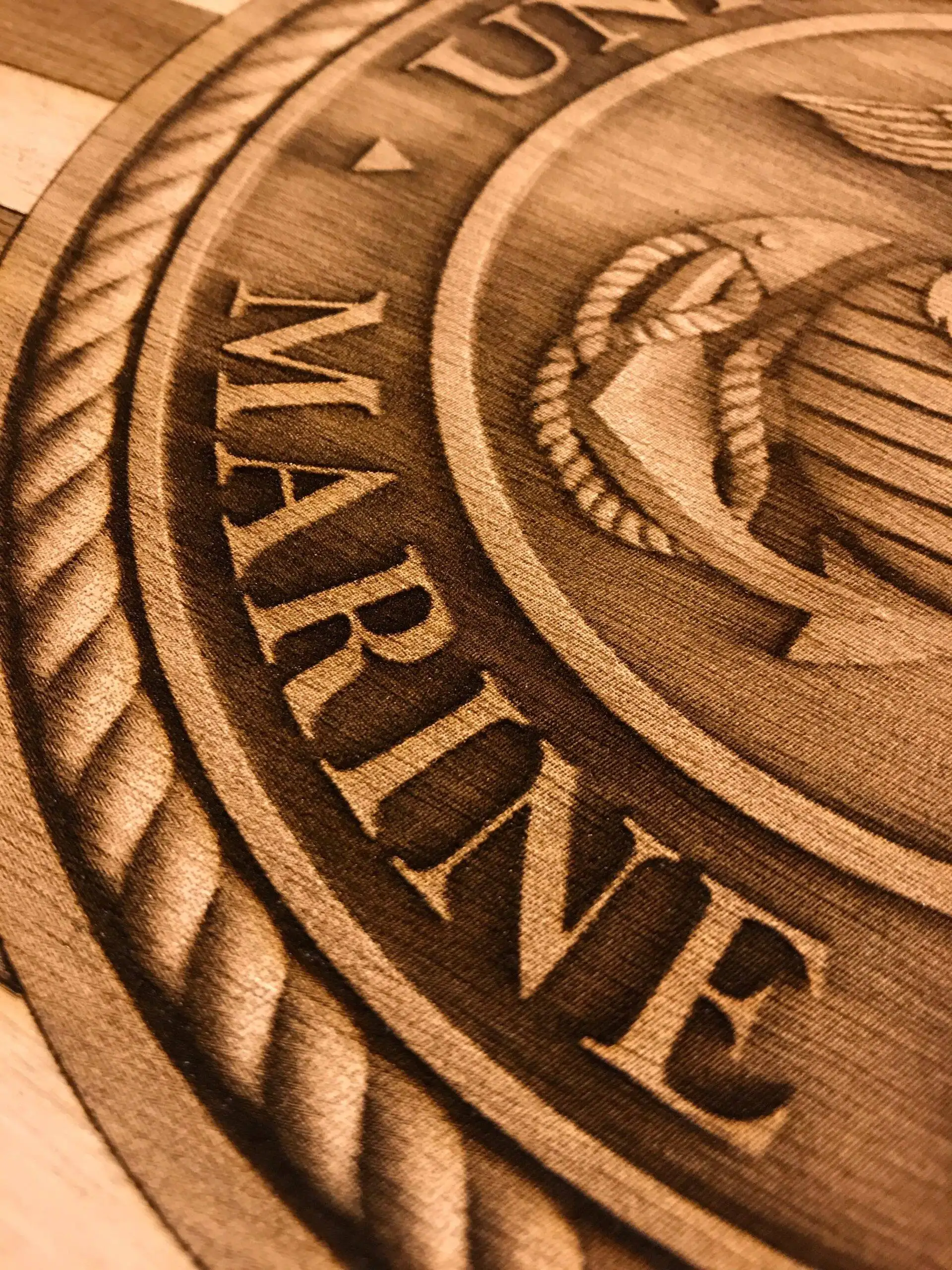 Photo engraving on wood from Infinite Laser