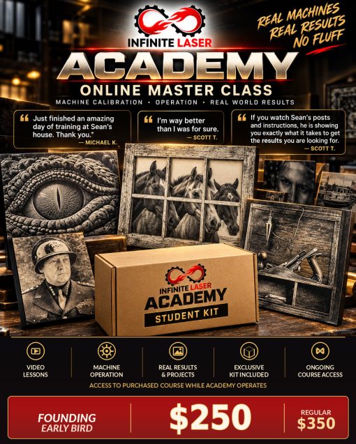 Infinite Laser Academy Master Class and Exclusive Student Kit — founding price $250 — full size