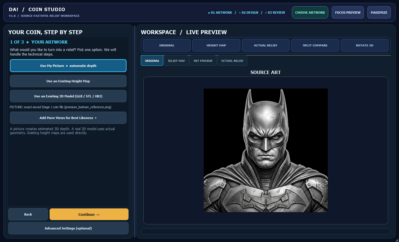 Create a Freeform Relief — real software screenshot