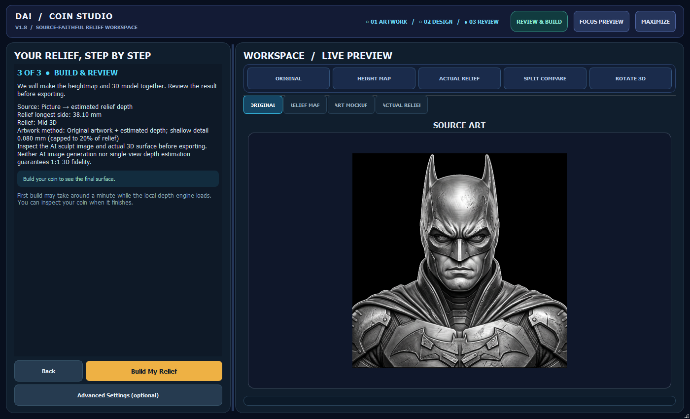 Review and build — Laser DaSH-IT software screenshot